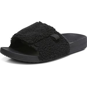 Women’s Vionic Asha Keira Slide Sandal-Black Shearling